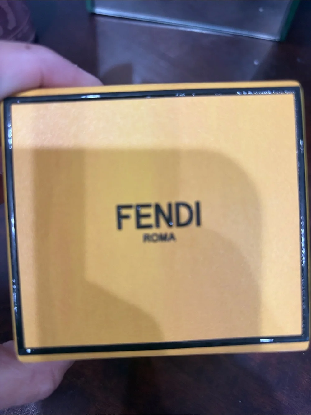Fendi Yellow Leather Key & Card Holder with Gold-Tone Clip